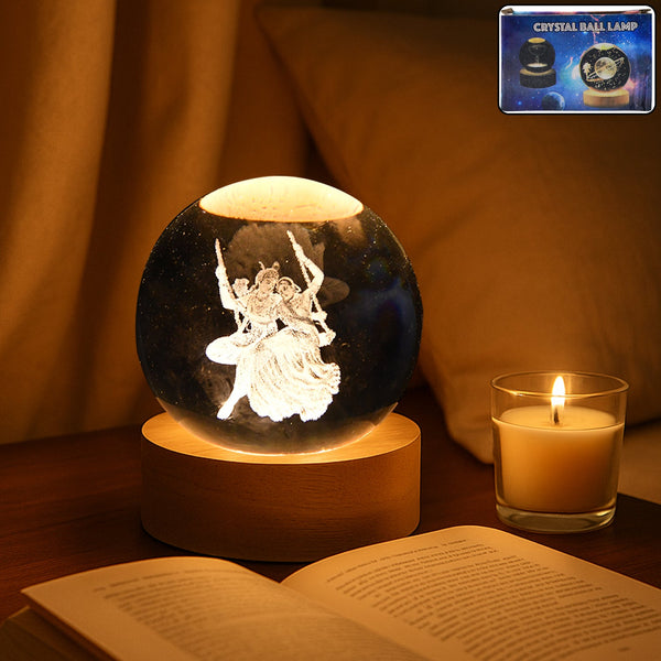 3D Crystal Ball lamps for Bedroom 3D Lamps for Home Decoration 3D Crystal Ball Night Light Gifts for Women Gifts for Men Room Decor Items for Bedroom for Friend and Family (1 Pc)
