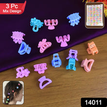 Plastic Small Hair Clips for Girls Kids Hair Accessories (3 Pcs Set / Mix Color & Design)